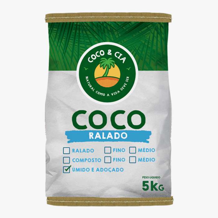 Coco Ralado Úmido e Adoçado 5kg 